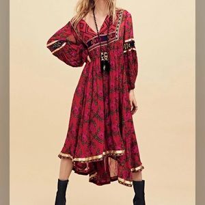 Free People Bold Bloom dress in red